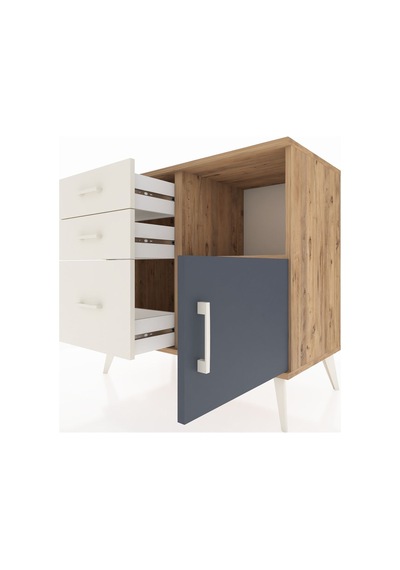 Hyperion Şifonyer Tek Raflı 3 Çekmeceli Tek Kapaklı 88x44x80 Çam-antrasit/aytaşı Antrasit/aytaşı Hyperion Şifonyer Tek Raflı 3 Çekmeceli Tek Kapaklı 88x44x80 Çam-antrasit/aytaşı Antrasit/aytaşı