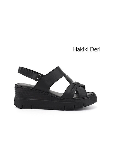 Gönderi(R) Gönderi R Kadın Siyah Dolgu Topuklu Hakiki Deri Sandalet Dyza72745523