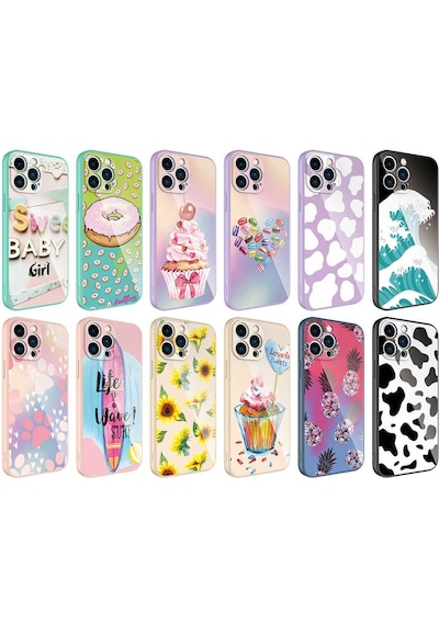 Ardemix Apple Uyumlu iPhone 12 Pro Kamera Korumalı Desenli Sert Silikon Epoksi Kılıf no9 NO9