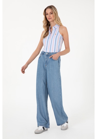 U.S. Polo Assn. Kadın Açık Mavi Loose Fit Jean Pantolon 50304321-DN0021