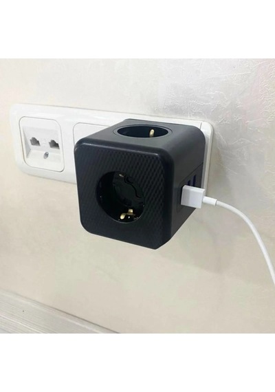Biishe Isıya Dayanıklı Termal Akım Korumalı Ve Çocuk Korumalı 3 Priz Girişli 3 Usb Girişli Küp Priz