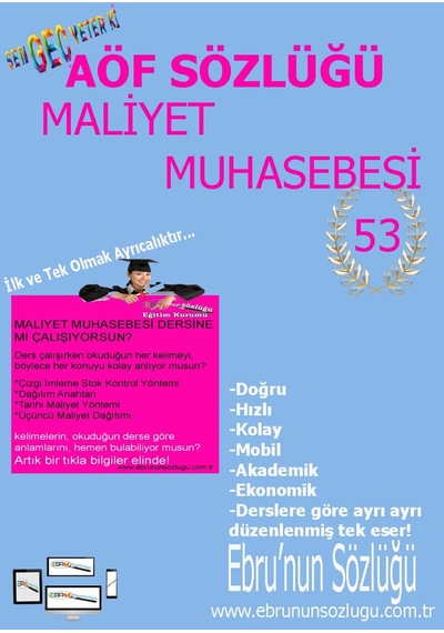 AÖF İİBF Ebrunun Sözlüğü Maliyet Muhasebesi - E Sözlük