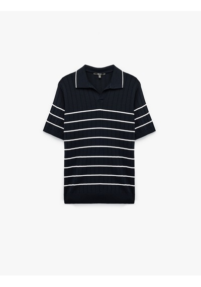 Koton Regular Fit Polo Yaka Dokulu Viskon Kısa Kollu Triko Tişört Lacivert Çizgili 6wam70023ht Lacivert Çizgili Koton Regular Fit Polo Yaka Dokulu Viskon Kısa Kollu Triko Tişört Lacivert Çizgili 6wam70023ht Lacivert Çizgili