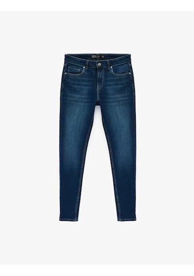 Koton Normal Bel Pamuklu Skinny Fit Jean Pantolon - Michael Jean Koyu İndigo 6sam40114nd