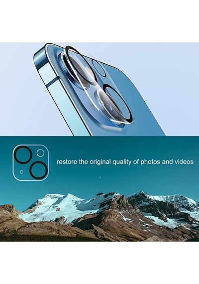 İphone 14 Ve 14 Plus Uyumlu Kamera Lens Koruyucu Temperli Cam Kamera Koruyucu 9h Sertlik Hd Şeffaf Kamera Lens Kapağı Cam Film