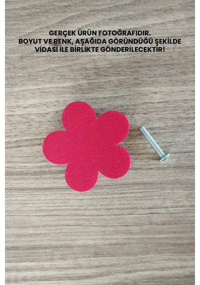 8 Adet - Kırmızı Çiçek Dolap Kulpu, Modern Mobilya Kulpu, Çiçek Kulp Kulp Vidası Dahildir - 5 Cm Sarı
