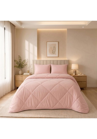 Pudra Soft Silikon Yorgan Çift Kişilik 195 215 Çok Renkli