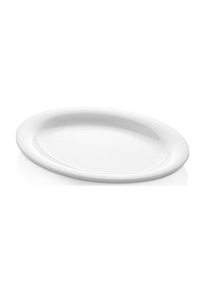 2 Adet 29x23 Cm Melamin Kayık Tabak Bulaşık Makinesinde Yıkanabilir Beyaz Servis Tabağı