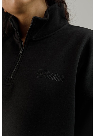 Airlife Bolder Fz.7 Yarım Fermuarlı Kadın Dik Yaka Sweatshirt Siyah