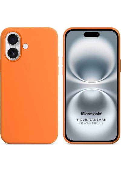 Microsonic Apple iPhone Uyumlu 17 Kılıf Liquid Lansman Silikon Turuncu -