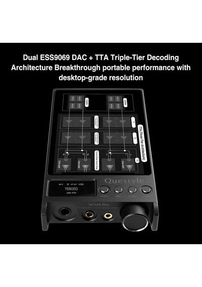 Questyle Sigma Pro Bluetooth Taşınabilir Dac & Kulaklık Amfisi Siyah