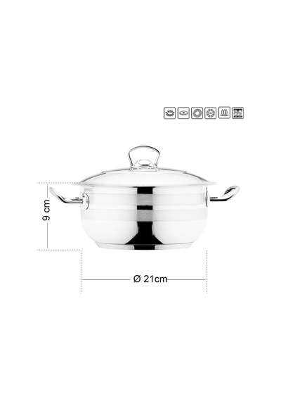 Tr Görgle Vivaldi Royal Serie, Kapaklı Güveç İndüksiyon Tenceresi, Çap: 20 Cm, Hacim: 3,2 L Diğer
