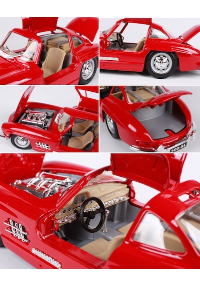 Burago 1/24 Ölçek 1954 Mercedes-benz 300 Sl Klasik Model Araba Kırmızı
