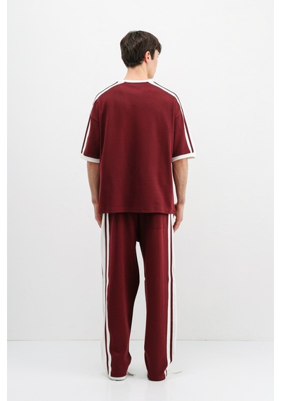 Oversize Baskılı Eşofman Takım V90-26 Bordo