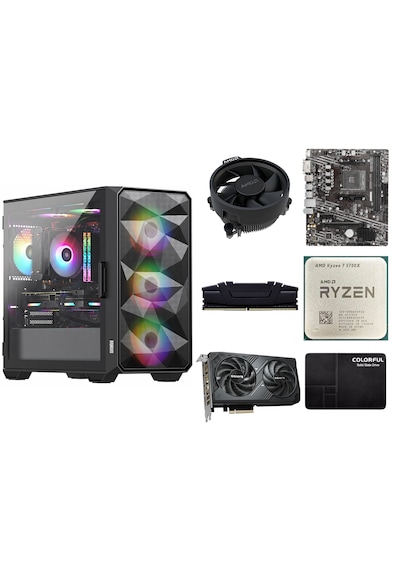 Ramtech Bilgisayar RMT-N11F-09 R7-5700X 16 GB 480 GB SSD RTX5060 Free Dos Masaüstü Oyuncu Bilgisayarı