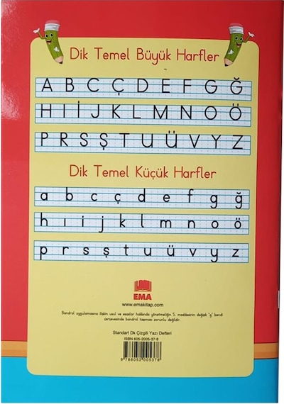 Güzel Yazı Defteri A4 Boy 19 x 27 CM Kılavuz Dik Çizgili 24 Yaprak 3 Adet