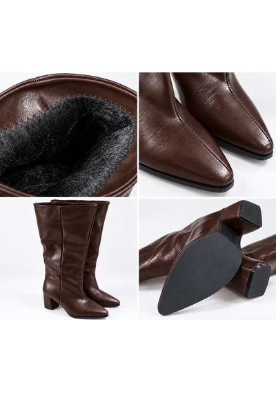 Dabab Shoes Mıressa Kadın Acı Kahve Kırışık Yarı Rugan Cilt Sivri Burun Geniş Baldır 6 Cm Kalın Topuklu Uzun Çizme Kahverengi Dabab Shoes Mıressa Kadın Acı Kahve Kırışık Yarı Rugan Cilt Sivri Burun Geniş Baldır 6 Cm Kalın Topuklu Uzun Çizme Kahverengi