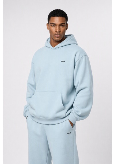 Erkek Respire Basic Oversize Hoodie Bebe Mavi