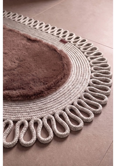 Banyo Paspası Takımı 60x100+40x60 Cm Dış Trikot Mouss Kahve & Krem