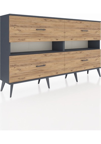 Arges Konsol 2 Raflı 4 Çekmeceli 176x30x99 Antrasit-antrasit/çam Antrasıt/atlas Çam - Antrasıt Arges Konsol 2 Raflı 4 Çekmeceli 176x30x99 Antrasit-antrasit/çam Antrasıt/atlas Çam - Antrasıt