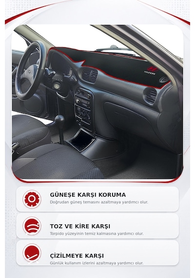Hyundai Accent Yumurta Kasa Uyumlu Nakışlı Torpido Kaplama Koruma Halısı Örtüsü (1996-2000)
