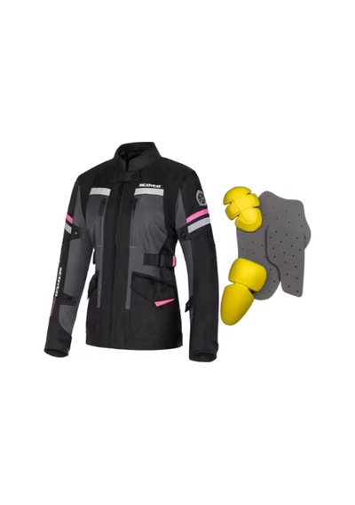 Motoanl Motosiklet Kadın Montu 4 Mevsim Uzun Oxford 600-d Dayanıklı Kumaş Women Motor Mont Black Siyah
