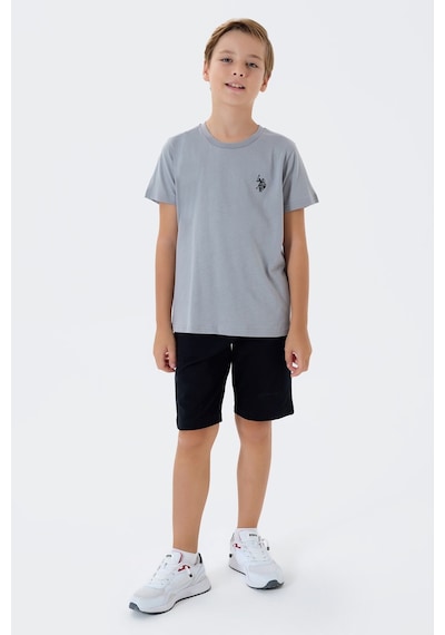 U.s. Polo Assn. Erkek Çocuk Gri Bermuda Takım Us2427-c-v2 Gri