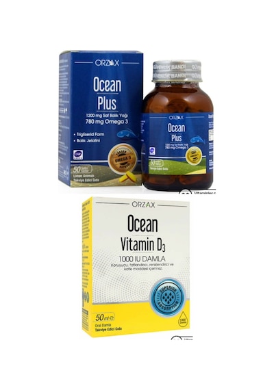 Ocean Plus Omega3 1200mg 50 Kapsül Ve Ocean Vitamin D3 1000ıu Damla 50ml