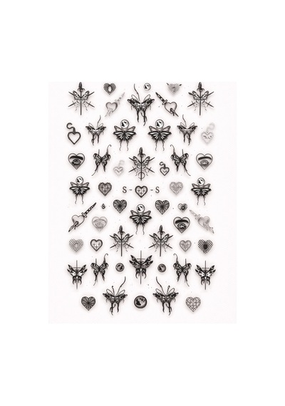 Dark Butterfly Gothic Nail Art Sticker Sw-cs063