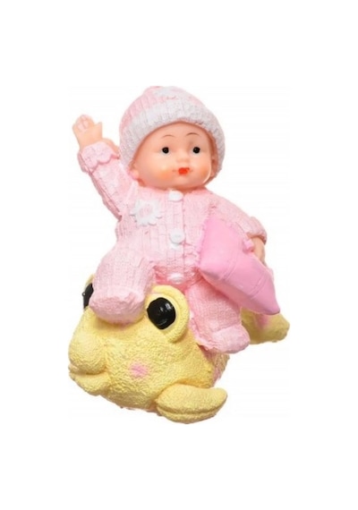 Decotown Hediyelik Sevimli Pembe Bebek Biblo Polyester Süs Eşyası Belirtilmemis