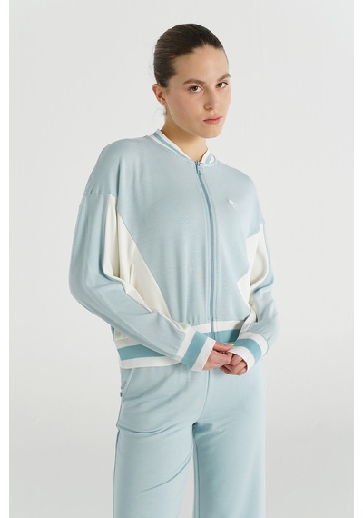 Hummel Farah Fermuarlı Sweatshırt 922175-9950 Mavi