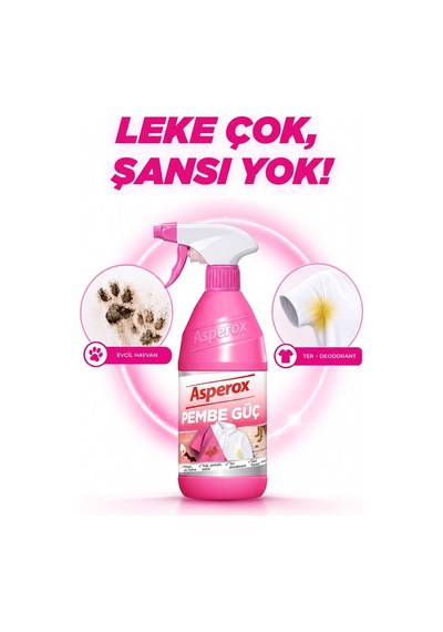 650 Ml Pembe Güç Leke Çıkarıcı Sprey Konsantre Formül İle Etkili Temizlik X4