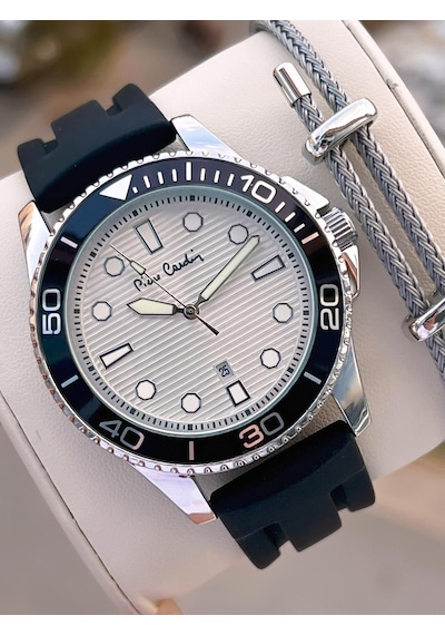 Pierre Cardin Silikon Kordon 2 Yıl Garantili 3 Atm Suya Dayanıklı Erkek Kol Saati Pp.800311f03 Siyah - Gri