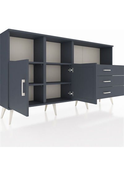 Arges Konsol 5 Raflı 3 Çekmeceli 2 Kapaklı 176x30x99 Antrasit-antrasit Antrasit - Antrasit Arges Konsol 5 Raflı 3 Çekmeceli 2 Kapaklı 176x30x99 Antrasit-antrasit Antrasit - Antrasit