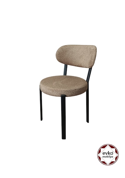Evko Mobilya Smart Sandalye, Mutfak Salon Sandalyesi, 2 Adet Sandalye, Metal Sandalye, Yemek Sandalyesi, Otel Cafe Restoran Sandalyesi Kahverengi