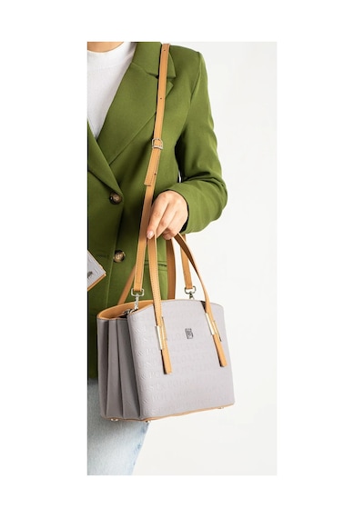 Just Polo Kadın Yeni Sezon 5 Bölmeli El Ve Omuz Çantası 4030mh 2066mh Gri - Camel 27635803