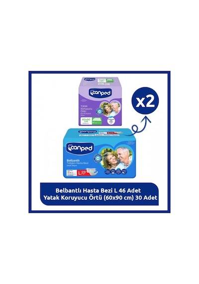 Canped L Bakım Paketi 23 Hasta Bezi + 30 Yatak Koruyucu Diğer