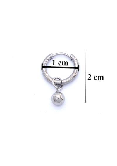 Bz 316l Çelik Unisex Tek Küre Küpe Unk-480 Beyaz