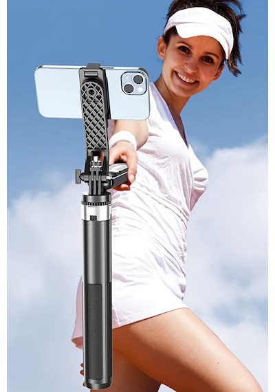 Bluetooth Kumandalı 180cm Tripod Selfie Çubuğu / Go Pro Uyumlu / 360 Pan Kolu Özellikli