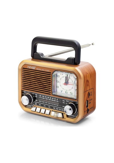 Hadron Nns Ns7113bt Bluetooth Nostaljik Fm Radyo Tws Usb Tf Analog Saatli Taşınabilir Hoparlör
