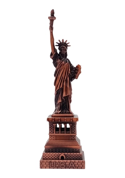 Vintage Metal Usa Özgürlük Heykeli Biblo Antik Bakır 15 Cm