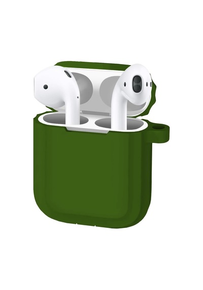 Airpods 1/2 Uyumlu Rubber Silicone Case Kancalı Yumuşak Silikon Kılıf Airpods 1 Ve 2 Uyumlu Kulaklık Kılıfı Yeşil