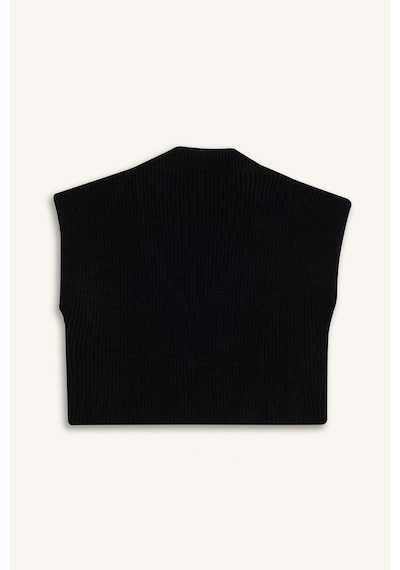 Defacto Kız Çocuk Oversize Geniş Kalıp V Yaka Triko Süveter F2625a825aubk27 Siyah