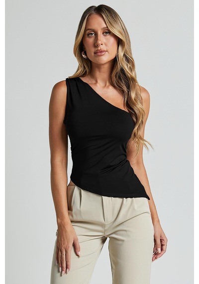 Seeh Siyah Tek Omuzlu Basic Kadın Body Sh144