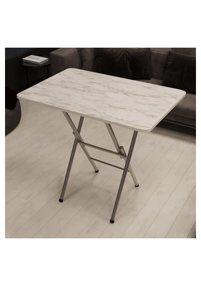 Katlanır Masa Kırma Masa 60x90 Beyaz Mermer Desen Çalışma Masası Katlanır Masa Kırma Masa 60x90 Beyaz Mermer Desen Çalışma Masası