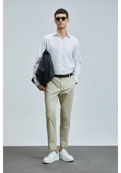 Lufian Plus Smart Chino Bej Erkek Pantolon 111190339 Bej