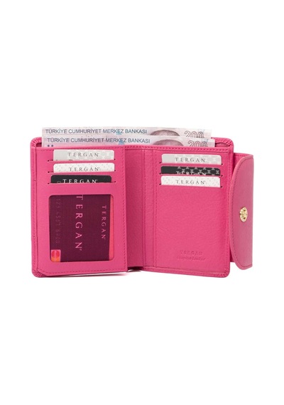 Tergan Pembe Deri Kadın Cüzdan - S1cb00005714-h68 Pembe