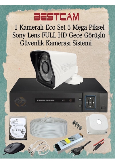 1 Kameralı Eco Set 5 Mp Sony Lensli Full Hd Gece Görüşlü Set 1 Kameralı Eco Set 5 Mp Sony Lensli Full Hd Gece Görüşlü Set