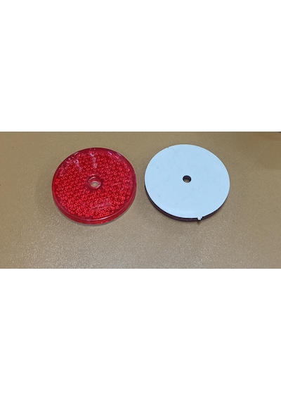 Kırmızı Renk Yuvarlak Reflektör Plastik Vidalı 6mm 2 Adet
