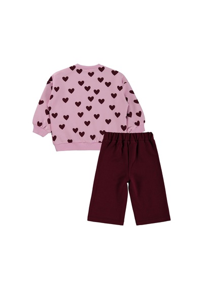 Civil Baby Kalp Empirme 6-18 Ay Takım - Pembe Pembe-bordo